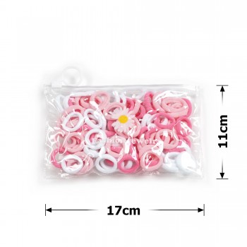 Набір резинок для волосся з мікрофібри (10-31426) рожевий