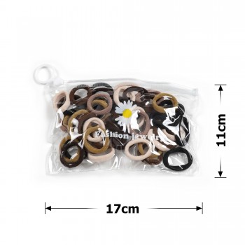 Набір резинок для волосся з мікрофібри (13-31427) коричневий