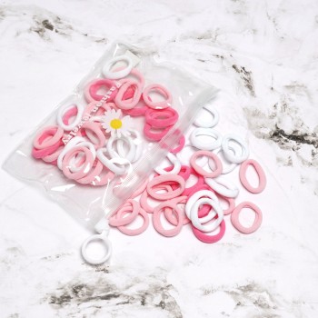 Набор резинок для волос из микрофибры (13-31429) розовый