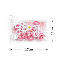 Набір резинок для волосся з мікрофібри (13-31429) рожевий