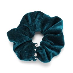  Резинка для волосся велюрова зі стразами (25340)