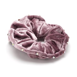  Резинка для волосся велюрова з хамелеоновими стразами (25347)