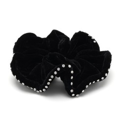  Резинка для волосся велюрова зі стразами (25391)