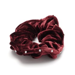  Резинка для волосся велюрова зі стразами (25409)