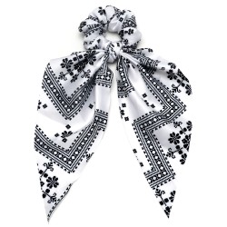  Резинка для волосся твіллі з шовкової тканини з хусткою Вишиванка (27764)