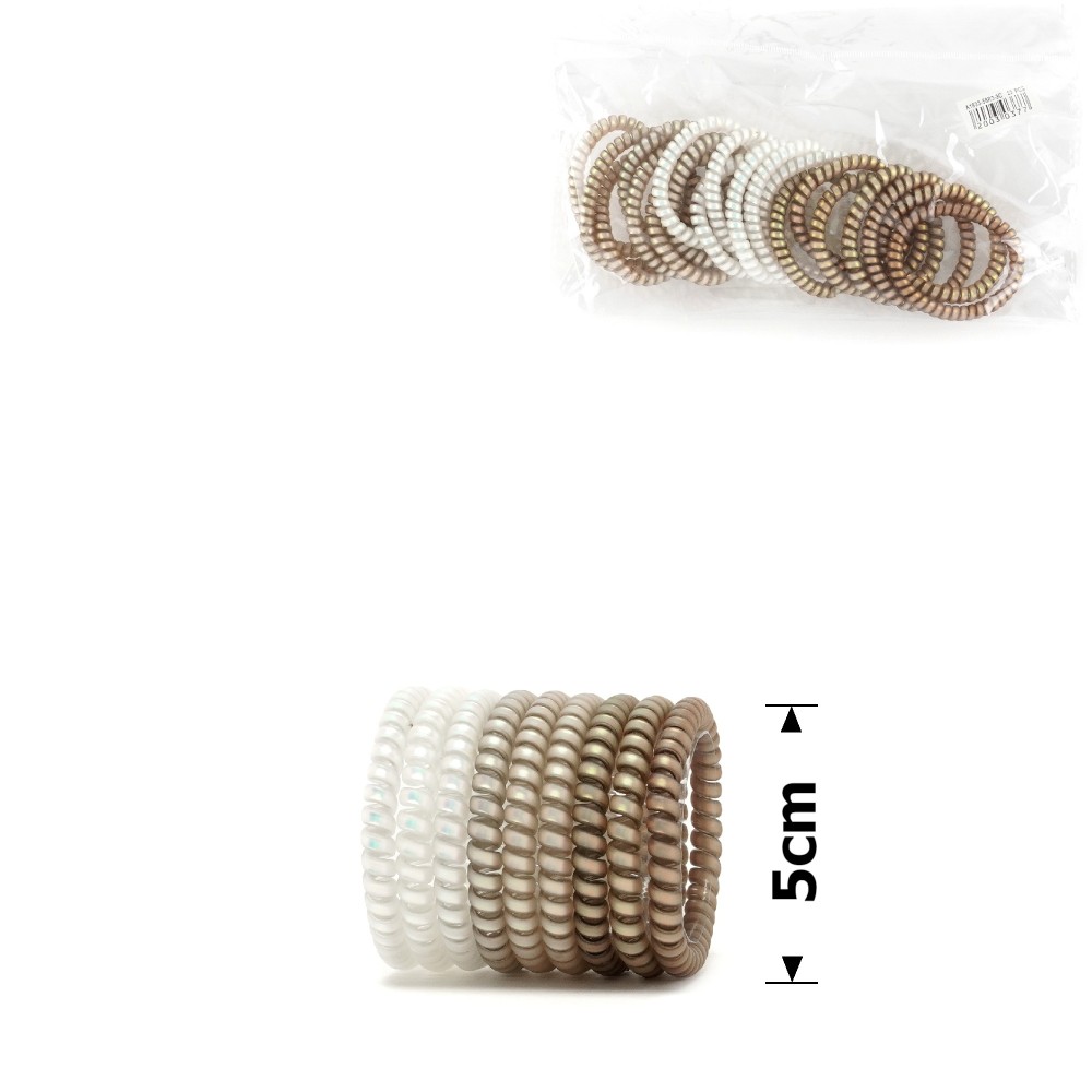 Резинка-пружинка для волос Ø50mm тонкая матовая перламутровая 14905 4
