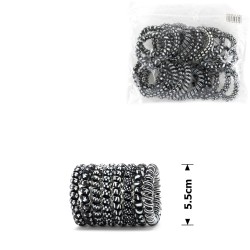 Набір резинок-пружинок для волосся 5.5см глянсовий чорно-білий (14943) invisibobble