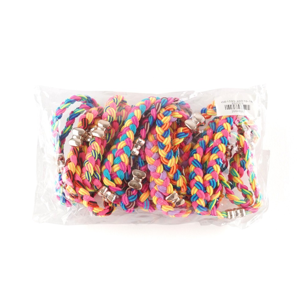 Набор плетеных резинок для волос разноцветный (11701) 4