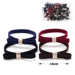 Набір резинок для волосся з мікрофібри зі стразами (13574)