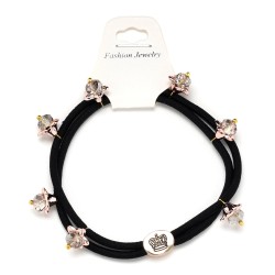 Резинка для волос двойная со стразами (25566)