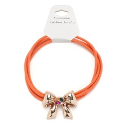 Резинка для волосся потрійна з фігуркою бантик (25580)