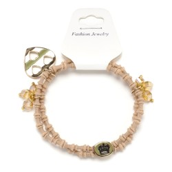 Резинка для волосся подвійна ребриста з фігурками (25584)