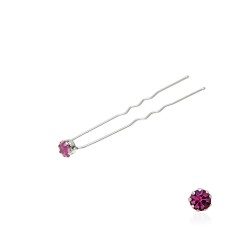 Набір шпильок для волосся зі стразами рожевого кольору (9 лапок) 36шт (11182)