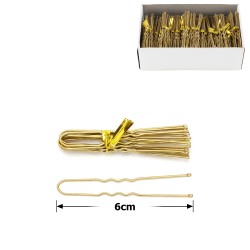  Набір шпильок в коробочці 6см золотистий (10х50шт) (12122)