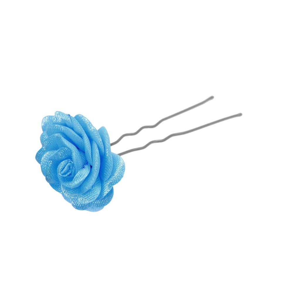 Набор заколок шпилек для волос с тканевым цветком 24шт (12874) 8