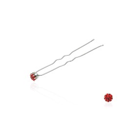 Набір шпильок для волосся зі стразами червоного кольору (9 лапок) 36шт (14432)