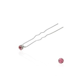 Набір шпильок для волосся зі стразами рожевого кольору (9 лапок) 36шт (14433)