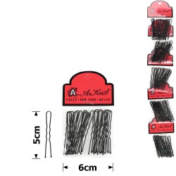  Набір шпильок на стрічці 5см чорний (5х20шт) (15753)