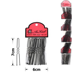  Набор заколок-шпилек на ленте 7см чёрный (5х20шт) (15755)