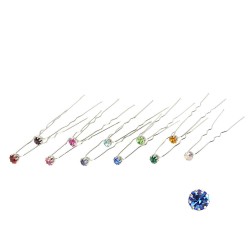 Набір шпильок для волосся з різнокольоровими стразами 36шт (3084)