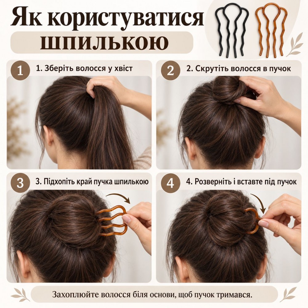 Набор пластиковых заколок-шпилек для волос (33135) 4