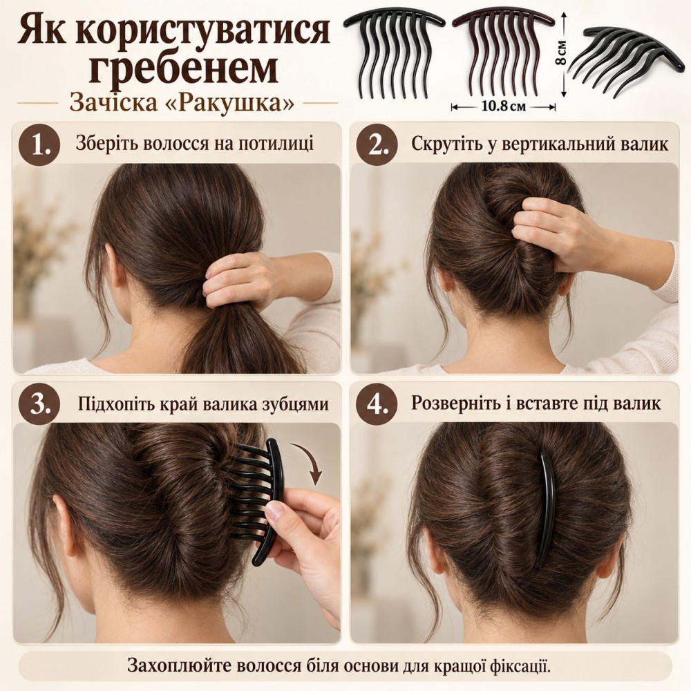 Набор пластиковых заколок-гребней для волос (33137) 3