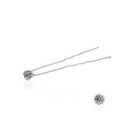 Набір шпильок для волосся зі стразами білого кольору (9 лапок) 36шт (4842)