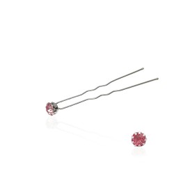 Набір шпильок для волосся зі стразами рожевого кольору (9 лапок) 36шт (4845)