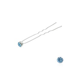 Набір шпильок для волосся зі стразами блакитного кольору (9 лапок) 36шт (4847)