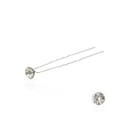 Набір шпильок для волосся зі стразами білого кольору 20шт (9293)