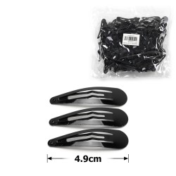 (33-12848) Набор заколок-хлопушек 5см 100шт глянцевый черный