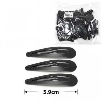 (34-12850) Набір заколок-хлопушок для волосся 5.9см 100шт чорний