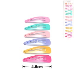 (31-13848) Набір заколок-хлопушок для волосся 4.8см глянсовий кольоровий