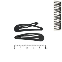 (33-14755) Набір заколок-хлопушок 5см матовий чорний