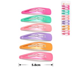 (34-15274) Набір заколок-хлопушок для волосся 5.8см глянсовий кольоровий