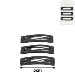 (52-15421) Набір заколок-хлопушок для волосся 5см матовий чорний