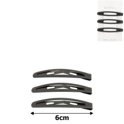 (49-15422) Набір заколок для волосся 6см матовий чорний з напиленням