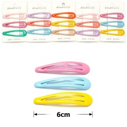 (45-15424) Набір заколок-хлопушок для волосся 6см глянсовий кольоровий з напиленням