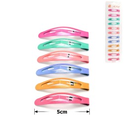 (11-15428) Набір заколок-хлопушок для волосся 5см глянсовий кольоровий