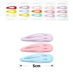 (42-15633) Набір заколок-хлопушок для волосся 5см матовий кольоровий з напиленням