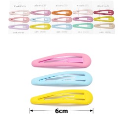 (45-15640) Набір заколок-хлопушок для волосся 6см матовий кольоровий з напиленням