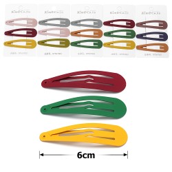 (44-15641) Набір заколок-хлопушок для волосся 6см матовий кольоровий