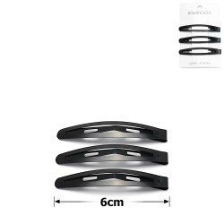 (48-15644) Набор заколок-хлопушек для волос 6см глянцевый черный