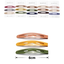 (48-15646) Набір заколок-хлопушок для волосся 6см глянсовий кольоровий