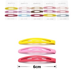 (49-15647) Набір заколок-хлопушок для волосся 6см матовий кольоровий з напиленням