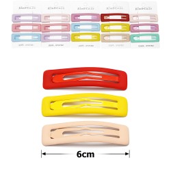 (56-15661) Набір заколок-хлопушок для волосся 6см матовий кольоровий з напиленням