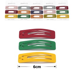 (55-15662) Набір заколок-хлопушок для волосся 6см матовий кольоровий