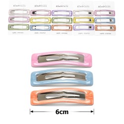 (56-15663) Набір заколок-хлопушок для волосся 6см глянсовий кольоровий з напиленням