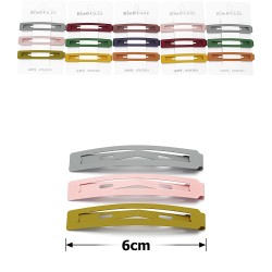 (62-15665) Набір заколок-хлопушок для волосся 6см матовий кольоровий