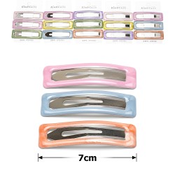 (59-15667) Набір заколок-хлопушок для волосся 7см глянсовий кольоровий з напиленням